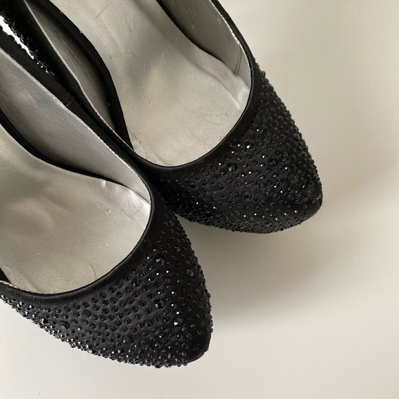 Paprika | Black Rhinestone Studded Stiletto Heels - Picture 9 of 13